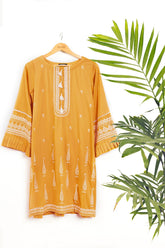 DC-0391 YELLOW EMBROIDERED KURTA